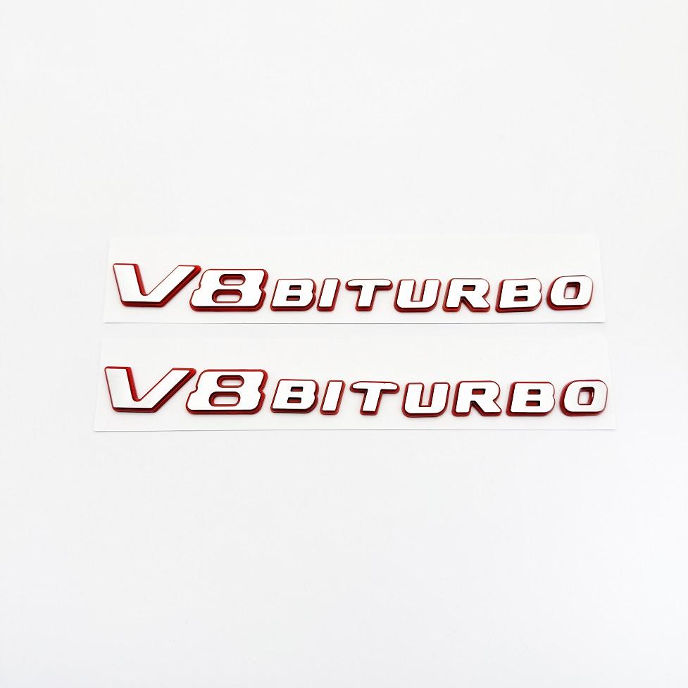 

2 шт. Новая цветная блокирующая буква V8 BITURBO Эмблема для стайлинга автомобиля Наклейка с логотипом на крыло Хром Черный Красный Silver Red