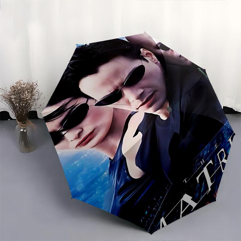 1pc Matrix Believe Automatic Folding Umbrella - Compact 8-Rib Design, Durable Plastic & Iron1069L