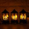 Small Halloween Simulation Flame Light Layout Desktop Decoration Vintage Style Hanging Oil Lamp