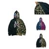 Trendy Shark Head Graphic Hoodie With Stylish Zip-up Design For Youthful Fashion Enthusiasts In Fall