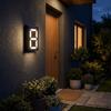 Auto Light Control Solar LED House Number Light RGB Color Shifting Waterproof Construction Outdoor Address Lamp