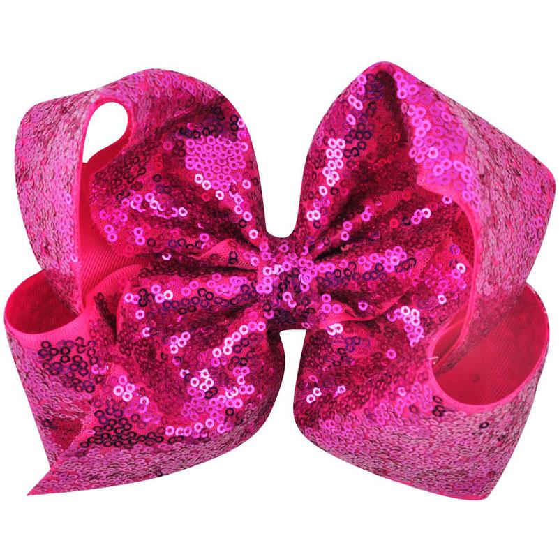 29Colors 8 inch Big Rainbow Large Hair Bow Sequins Ribbon Hairgrips With Alligator Clips Headwear Bowknot Girls Hair Accessories