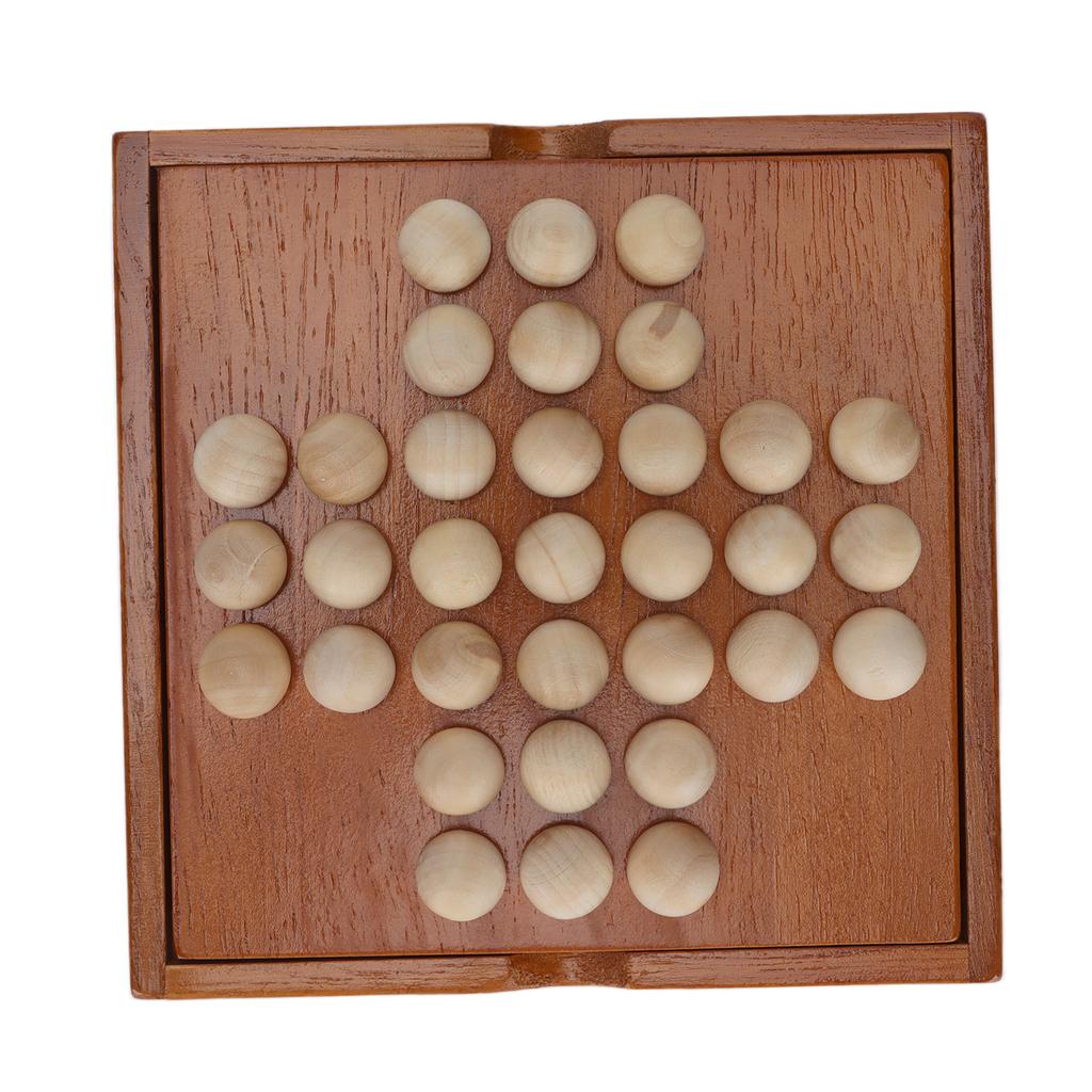 Chess Set Wooden Travel Portable Interesting Stress Relief Chess Pieces Board Game for Elderly