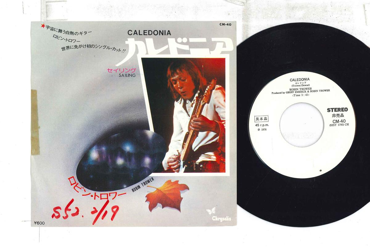 

7inch Record ROBIN TROWER Caledonia Sailing CM40PROMO CHRYSALIS 1976 Japan Rock Used