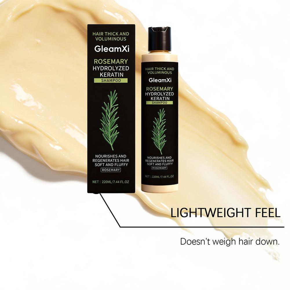 Shampoo al Rosmarino per Ispessimento & Volumizzazione Capelli Detergente Delicato per il Cuoio Capelluto Trattamento Nutriente Profondo per Capelli Lisci & Lucidi