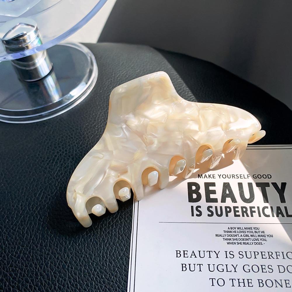 Hair Clip Fresh Acetate Hair Claw Solid Color Tortoiseshell Hair Claw Printing Shark Clip  Girls