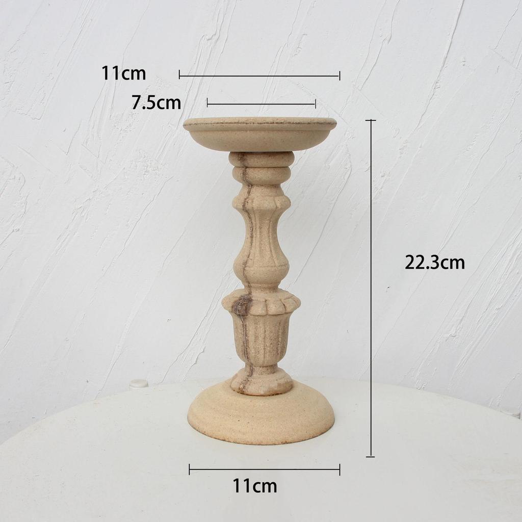 Vintage-Style Wooden Candle Holder - Rustic Decor & Photography Prop