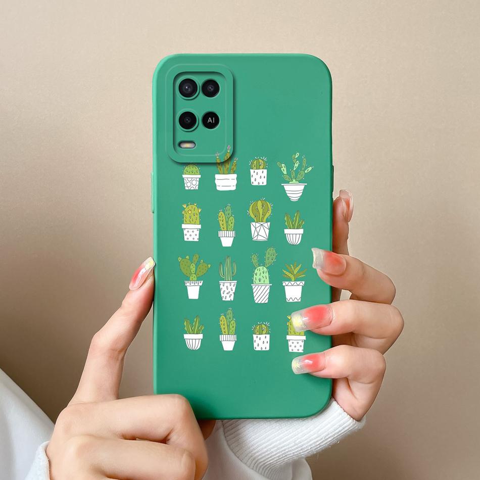 Case For Oppo A54 A54S Candy Painted Flower Cover For Oppo A 54 4G Soft Upgrade Liquid Silicone Full Protection Back Cover Funda