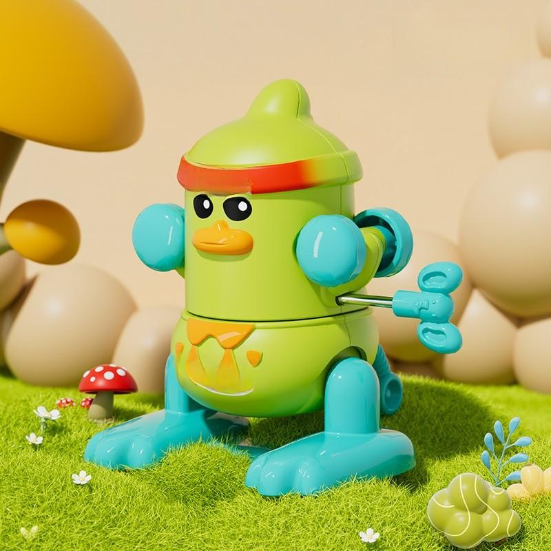 Kids Toy Mechanical Flip Duck With Linking Chain For Preschool Play And Learning