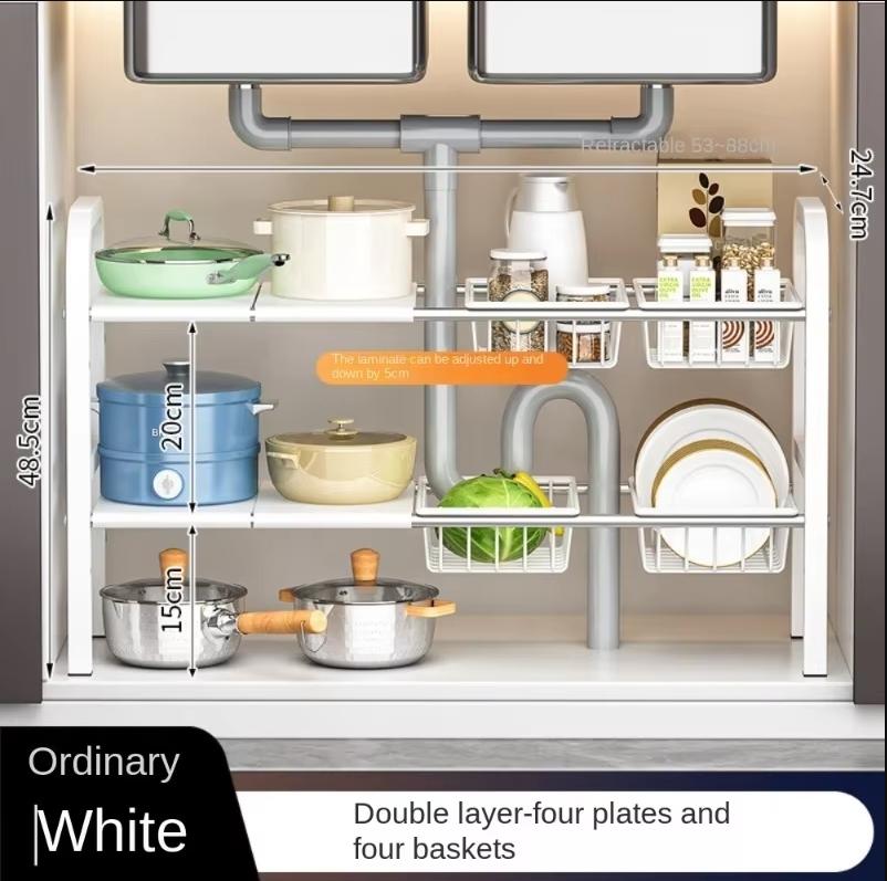 Scalable Kitchen Sink Storage Rack, Bathroom Sink, Sink, Cabinet, Cookware Storage Rack, Pot Holder