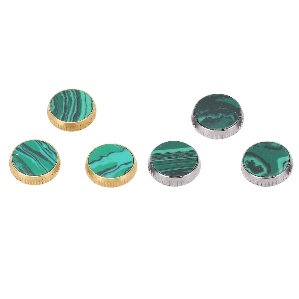 3 Pcs Trumpet Valve Cap Embedded Green Standard Metal Finger Button Trumpet Valve Replacement Parts