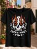 Everythins Fine Graphic Flaming Orange Fire And Smoke Accents Distressed Grunge Humor Artwork  Unisex All Tshirt