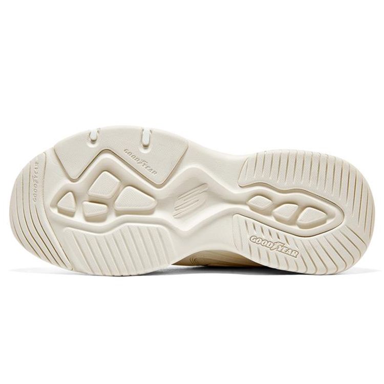 Skechers DLites 4.0 Pearl Bear Fabric Leather Comfortable Low-Top Dad Shoes Women Sneaker Off-White 896156-OFWT