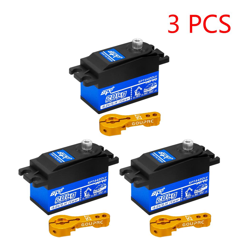 20kg High Torque Servo with Steering Servo Arm Metal Gear Servo for 1/10 RC Car For Tamiya For Touring Drift Car/Boat 1-5 PCS