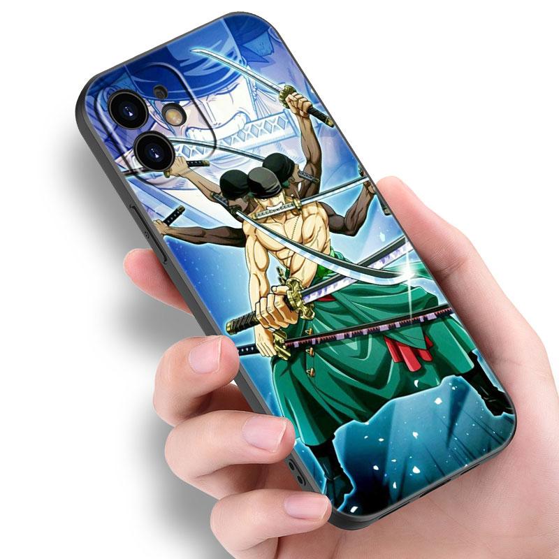 Anime Roronoa Zoro Handyhülle für Apple iPhone 14 13 12 Mini 11 Pro Max 7 8 XR X XS 7 8 Plus SE 2020 2022 Schwarze Softcover