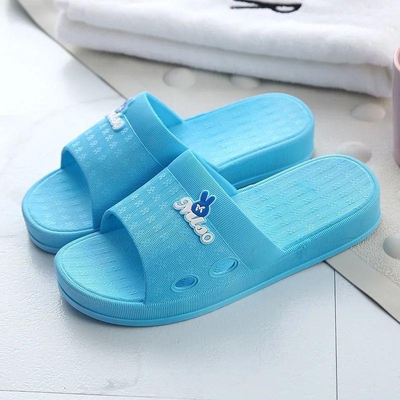 

Толстые тапочки на платформе для женщин, домашние, мягкие, сандалии с подушкой, женские, летние, пляжные, нескользящие, шлепанцы, тапочки для ванной 36 синий