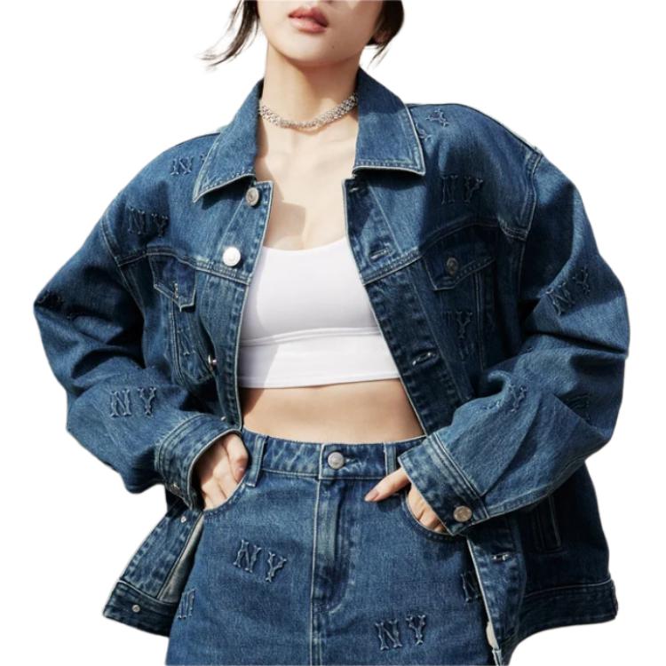 MLB New York Yankees Denim Jacket Unisex Blue 3ADKM0341-50INS