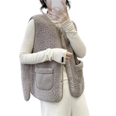 Modische Lammweste für Damen, Kurzmantel für Frühling und Herbst