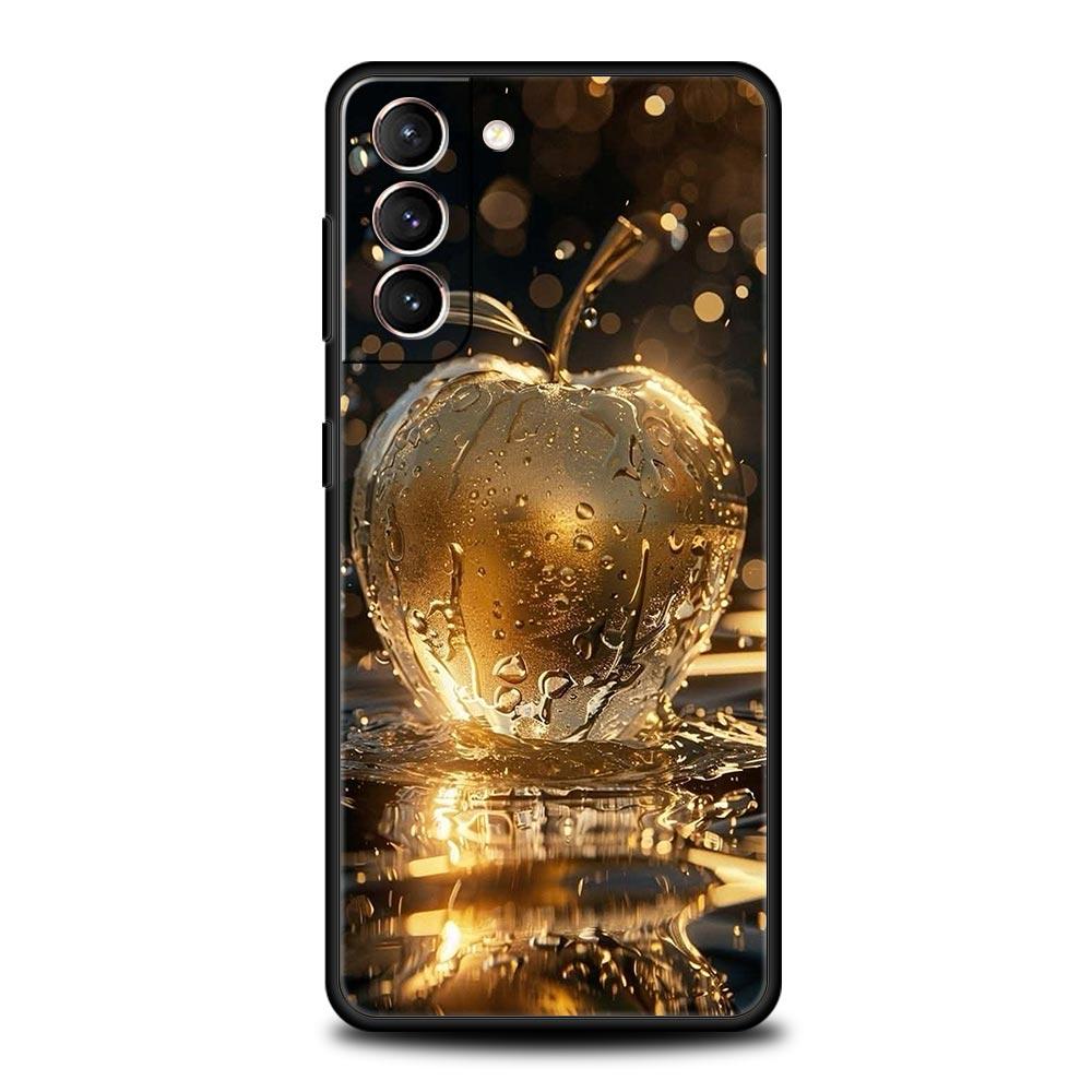 Happy Black Apple Phone Case Cover for Samsung Galaxy S26 S25 S24 S23 S22 S20 S21 FE Ultra S25 Edge Plus 5G Soft TPU Shell Capas Samsung S26 Plus