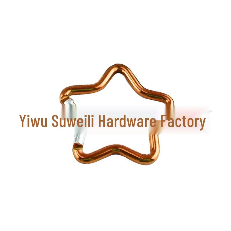 Colorful Aluminum Pentagon Carabiner Hook for Bags, Jewelry & Clothing Accessories with Star Quick-Release Buckle