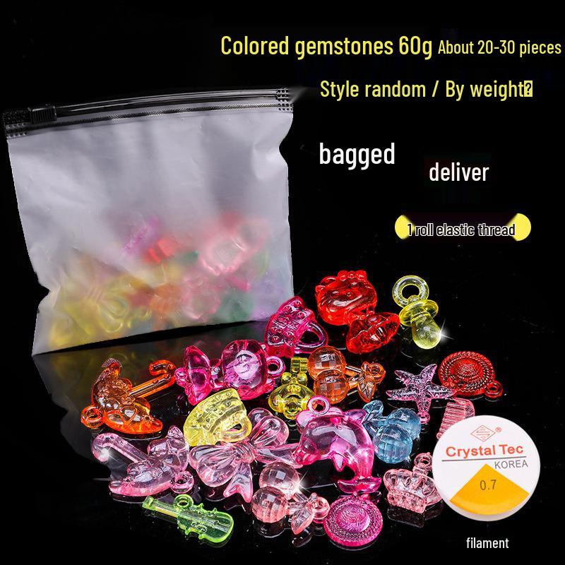 DIY Princess Jewelry Kit: Transparent Acrylic Gemstone Toys for Girls