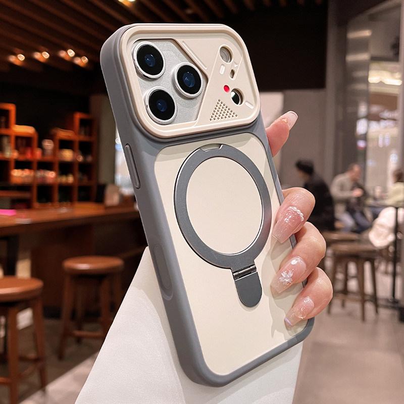 For Folding Bracket Matte Armor Case For For Iphone 17E 17 Air 16 1 14 13 12 Pro Max Plus 11 16E Magnetic Shockproof Cover