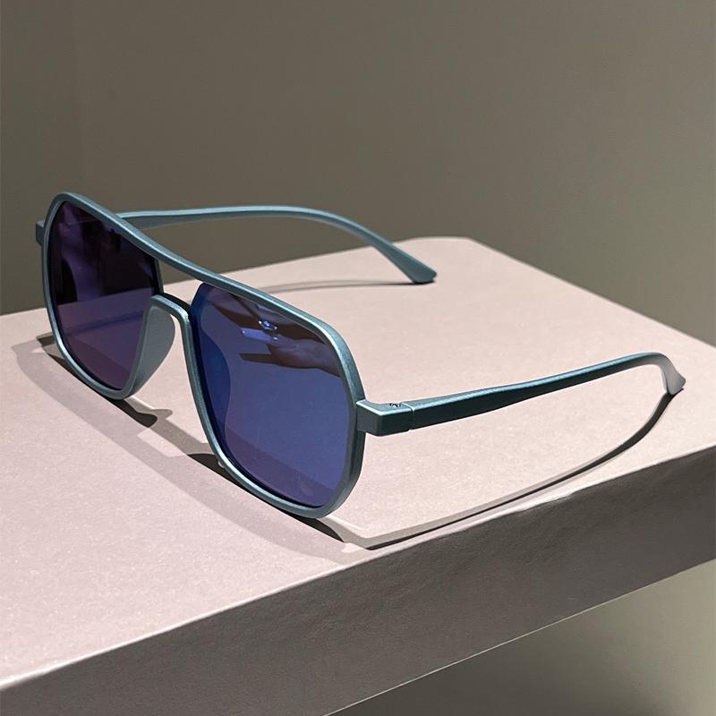Irregular Rim Sunglasses Men New Vintage Double Bridge Shades Women Trendy Brand Design Mirror Eyeglasses Uv400