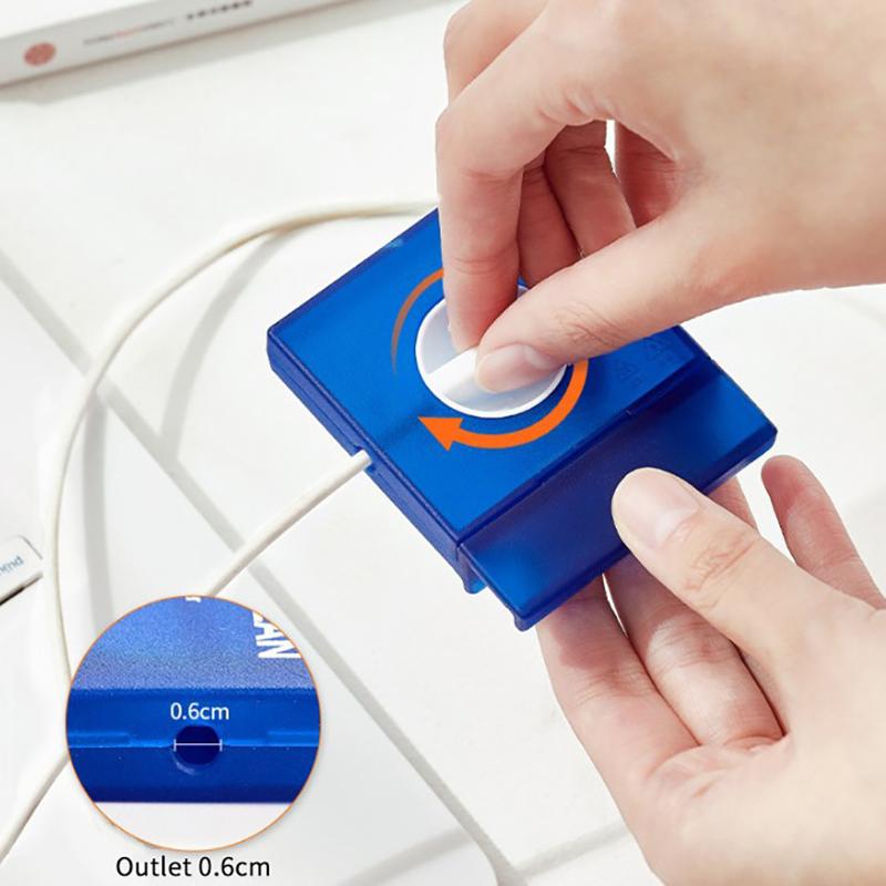 Portable Square Cable Organizer Cord Management Usb Cable Winder Retractable Phone Holder Charger Wire Storage Protector