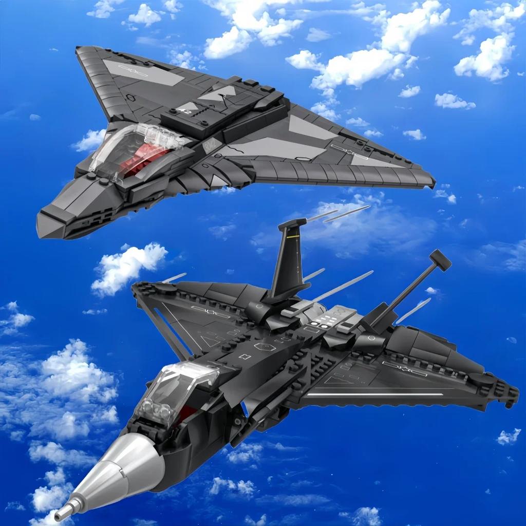 KNEW BUILT Helicopter Fighter Jet Building Block Toys-Boys' Favorite Plane DIY Puzzle FunHoliday Gifts for KidBirthday Party