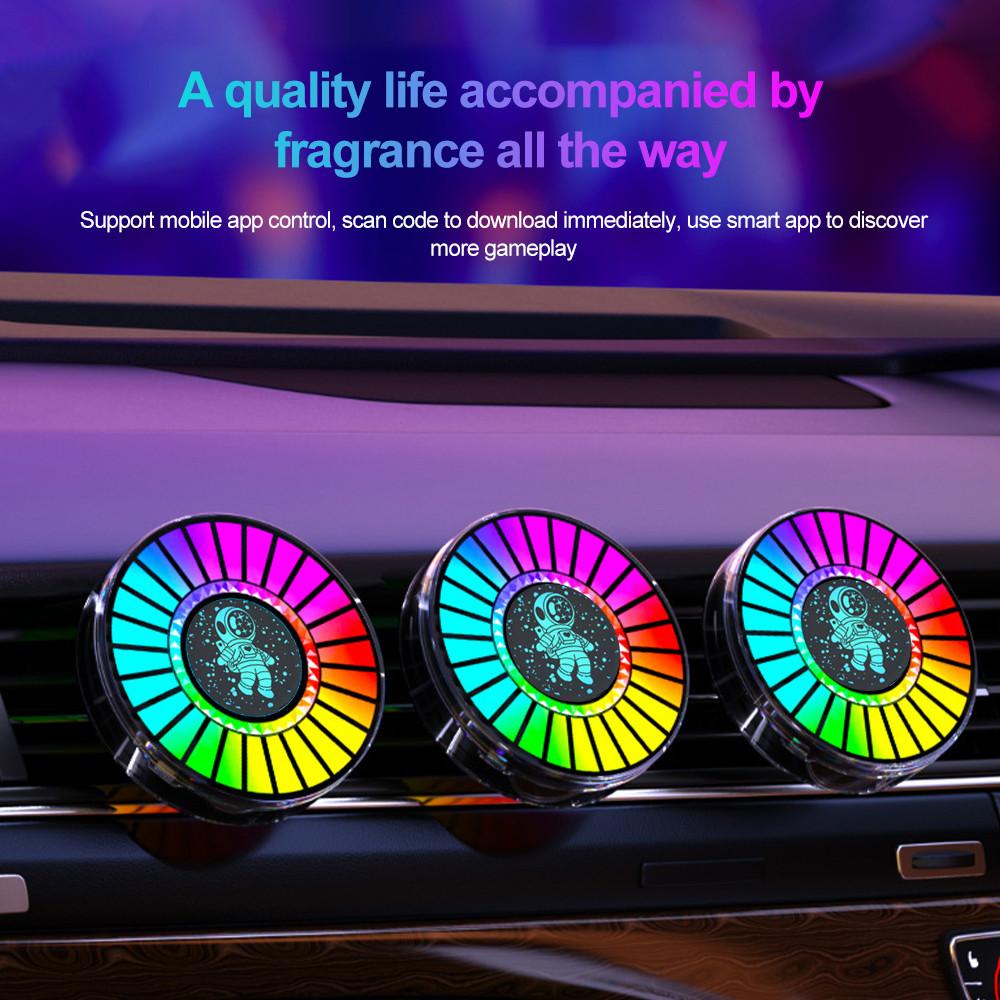 Smart Music Sync LED Car Air Freshener with Bluetooth App Astronaut Theme Decor