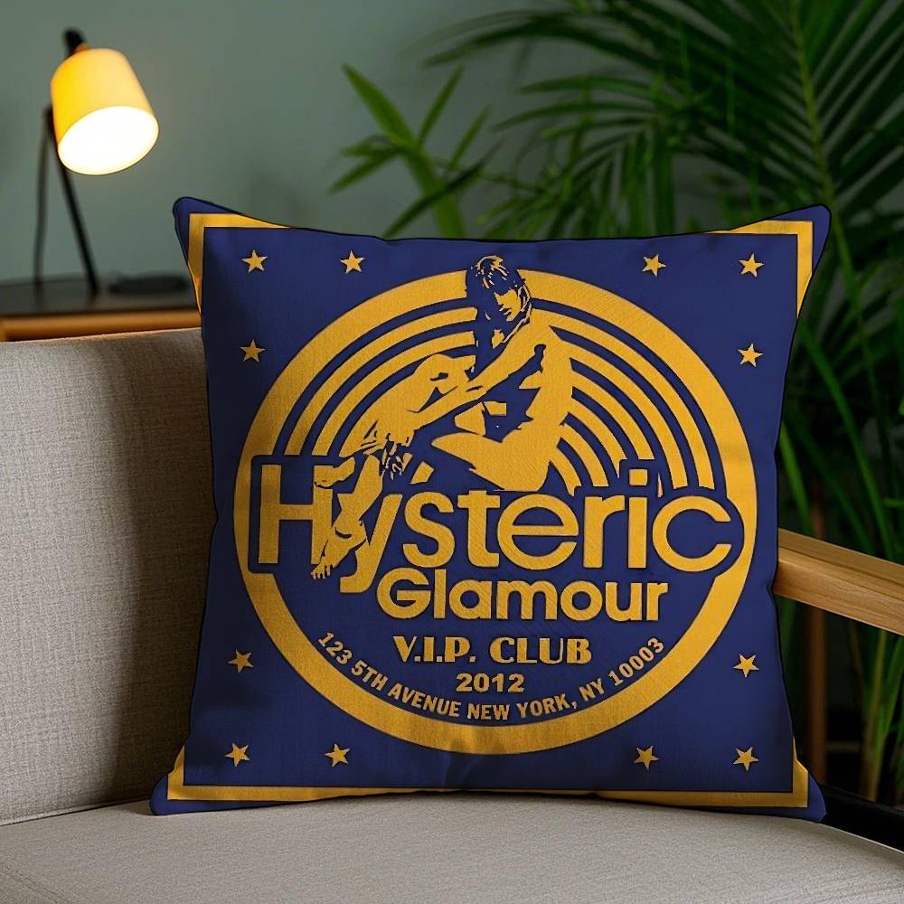 Pillow Case H-Hysteric Glamour Girl Home Dorm Chair Back Short Plush Double-sided Printing Office Nap Time Cushion Cover