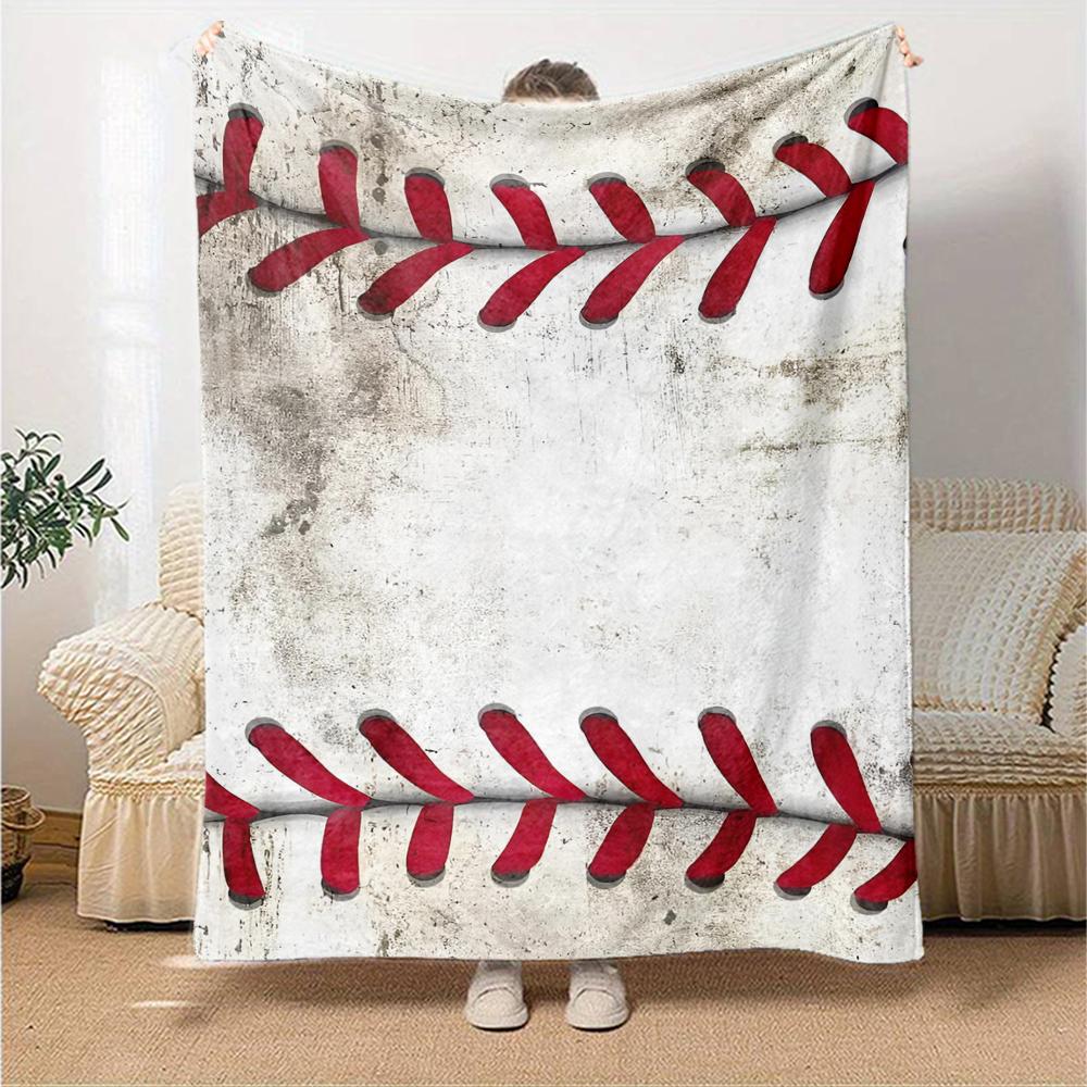 Baseball Theme Printed Blanket - Perfect for Couch, Bed, Travel & Outdoor Use | Machine Washable, Cozy & Durable.