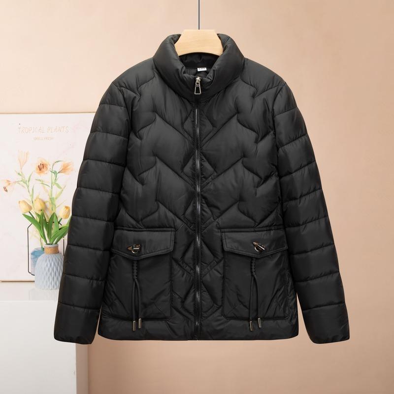 

Lightweight Cotton-padded Winter Women s Cotton-padded Down-padded Cotton-padded Korean Version of The Short Mother s Jacket XL чорний