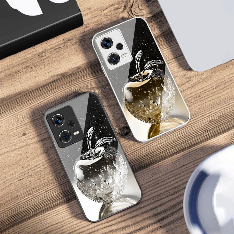 Transparenter Kristall-Apfel für Xiaomi 14 Ultra 13 Lite Redmi Note 13 11 Pro 12 Plus Poco X6 3 Pro F4 6 GT Gehärtete Handyhülle