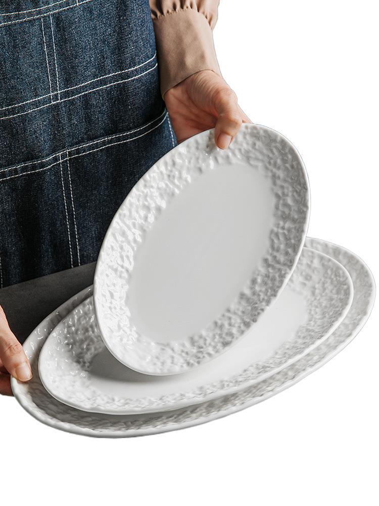 Fish-Shaped Ceramic Plate for Steamed Fish and Sushi