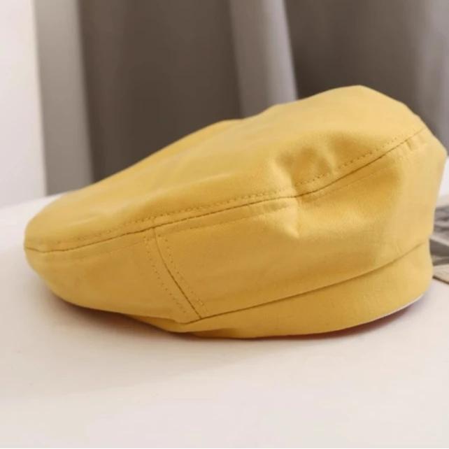 

Women Cotton Octagonal Beret Lady Graceful Artists Hat Girls Autumn Winter Sweet Berets Female Not Easy Drop Soft Painter Cap жёлтый