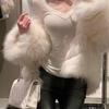 Women's Lace Trim V-Neck Thermal Base Layer Top - Slim Fit, High-End Feel for Autumn/Winter 2025