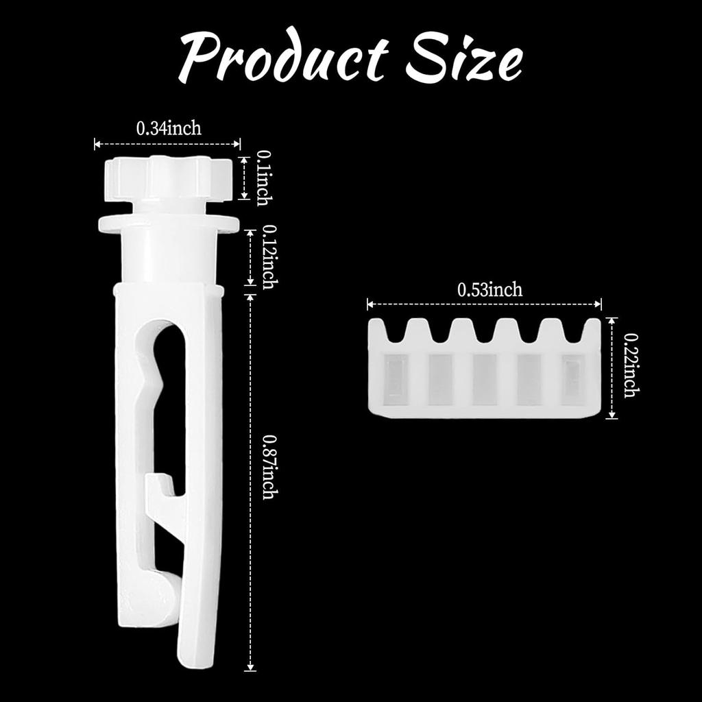 12 Pieces Vertical Blinds Replacement Stem and Gear Vertical Blinds Components Accessories Window Valance Curtain Clip Bracket Control Wand Plastic