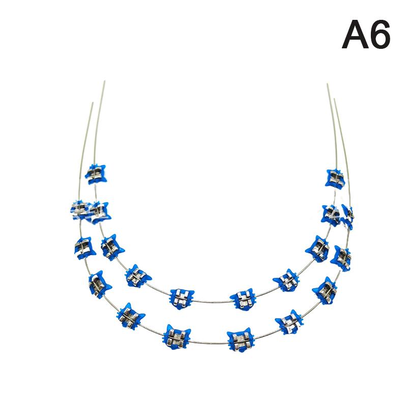 2Pcs Cartoon Cat Dental Metal Braces Archwire Without Hooks Metal Bracket And Ligature Ties Colorful Temporary Tooth Decoration