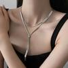 Hot Sale Adjustable Alloy Chain Simple Fashion Premium Sense Pull-out Titanium Steel Necklace Women's Versatile Clothing Accessories