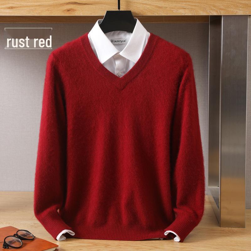 Men's Luxury Cashmere Knit V-Neck Sweater - Autumn/Winter Collection