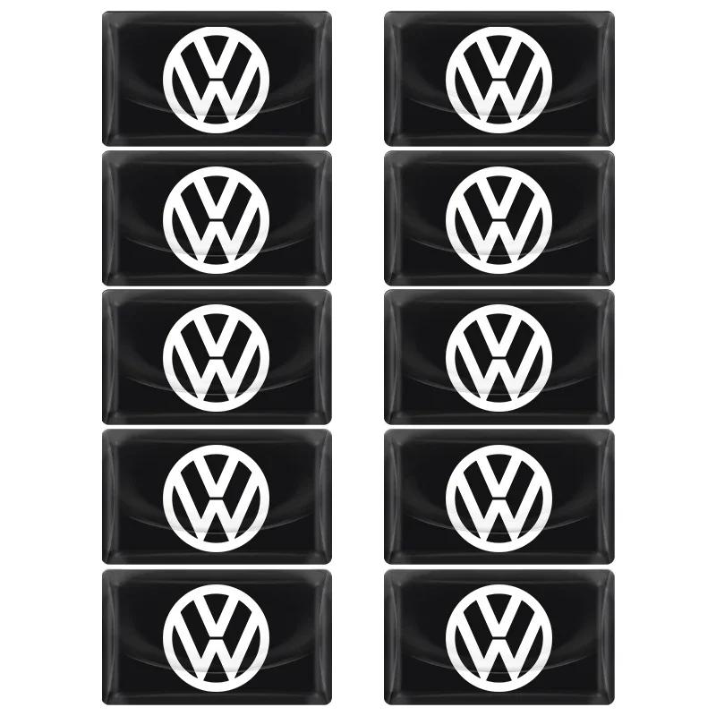 

VW For Volkswagen 10Pcs Car Epoxy Resin Interior Sticker Car Logo Emblem Decal Decoration For Volkswagen VW GTI Rline Golf Amaro