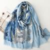 Retro Bohemian Women Viscose Scarf Big Size 88*180cm Cotton Linen Feeling Soft Shawl Tassel Hijab Wrap Summer Soft Beach