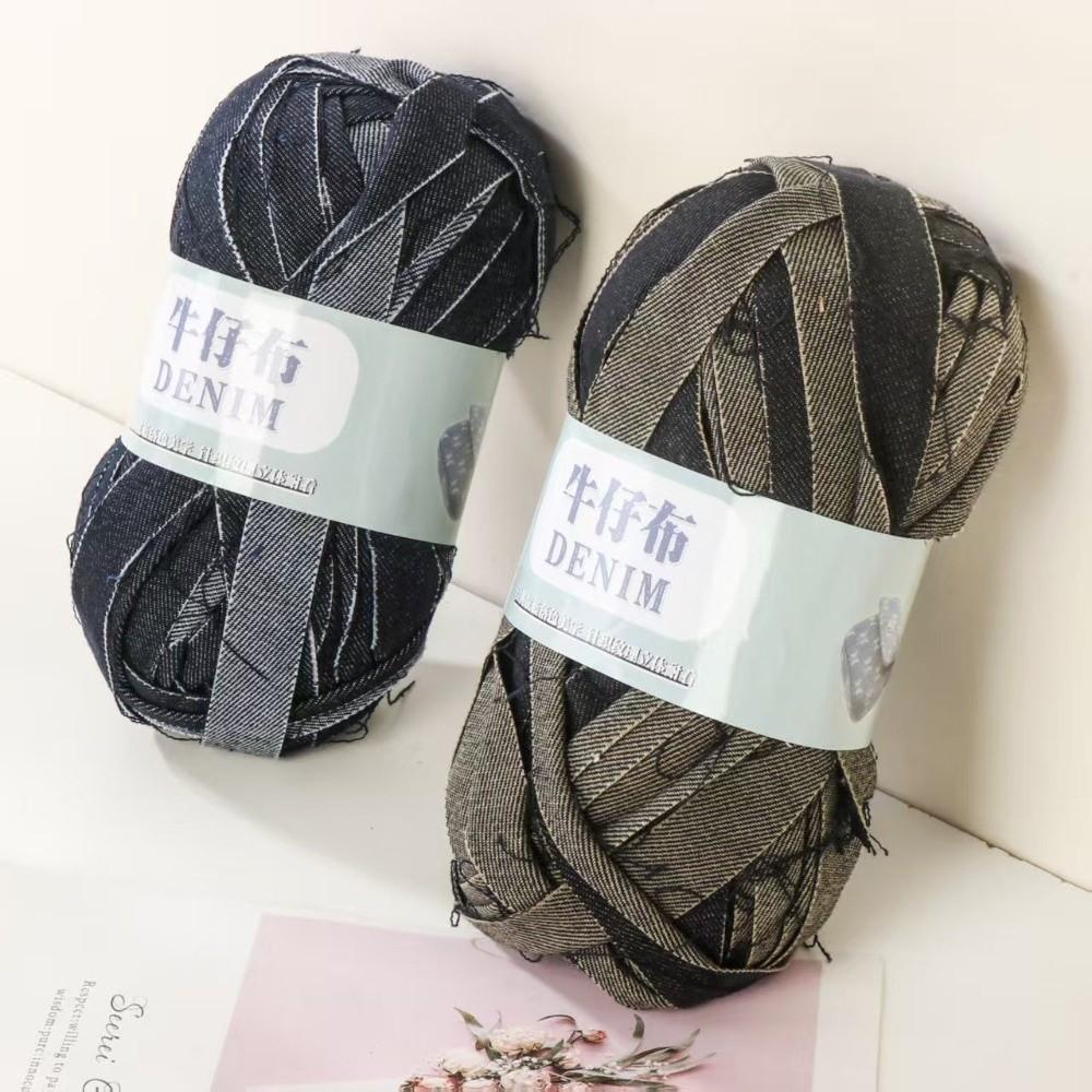 Durable 200g/Roll Denim Yarn Blue Color Durable Material Crochet Thread Soft Texture Washed Finish Weaving Cord For Handbags