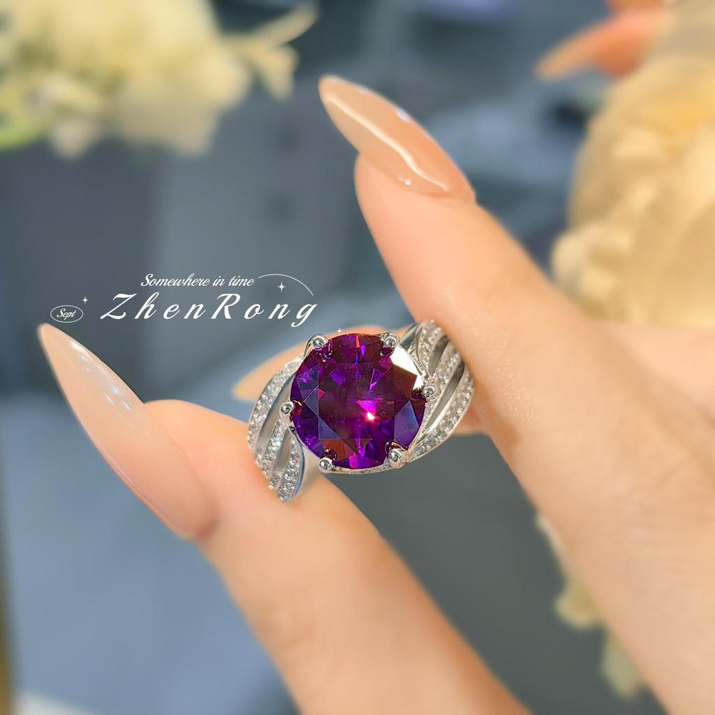 Luxury Women's 5-Carat Mysterious Purple Diamond Ring - Three Lives of Love Collection