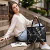 Stylish Crack Pattern Tote Bag Large Capacity Fashion Carryall for Daily Use Shopping