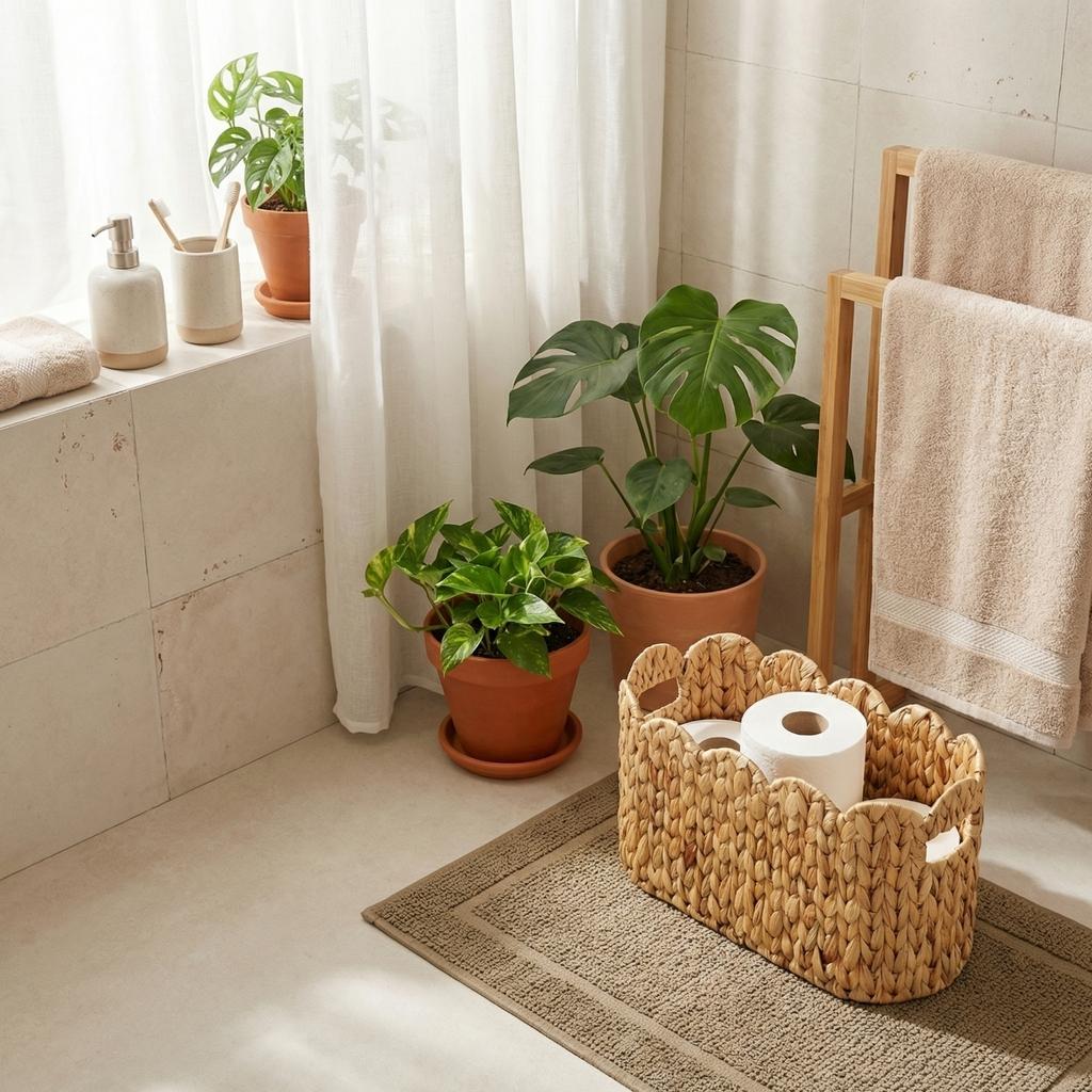 Proutkovaný úložný box na toaletní papír z hyacintu vodního pro domácnost, hotel a koupelnu. Úložné košíky na různé drobnosti a toaletní papír.