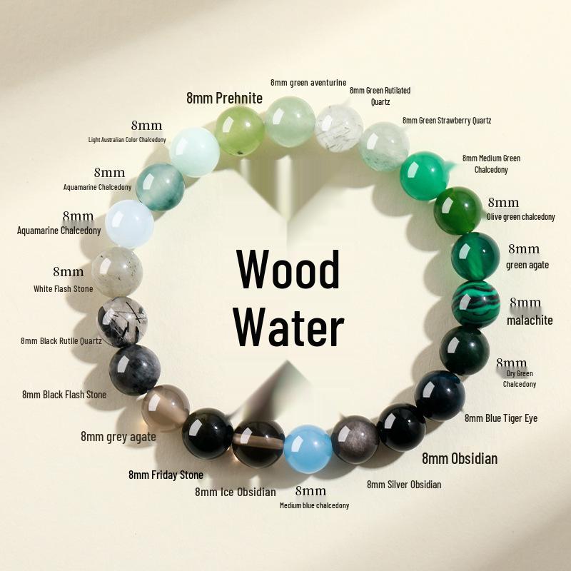 Guochao New Chinese Style Women's Bracelet: Natural Stone, Multi-Gemstone, Small Light Luxury Crystal Jewelry