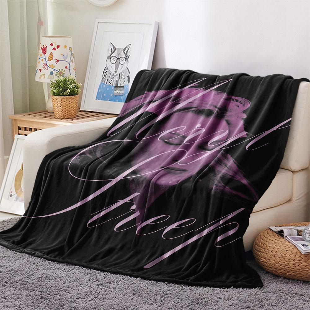 Meryl Streep Printed Flannel Blanket, soft throw for bedroom sofa, washable, fan merchandise, great gift.