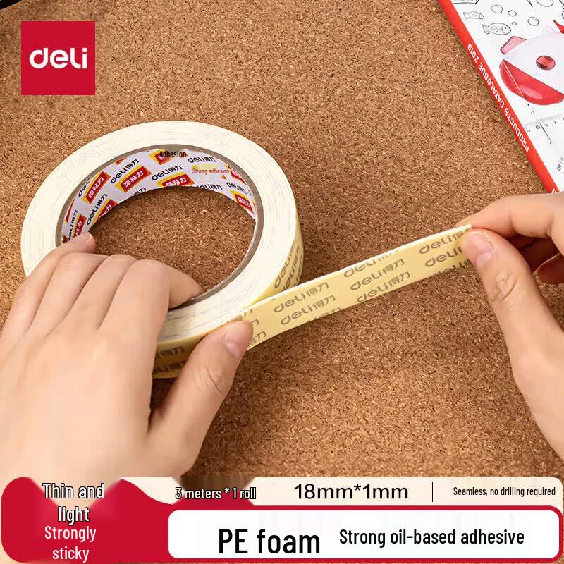 Deli Thin Strong Adhesive PE Foam Double-Sided Tape